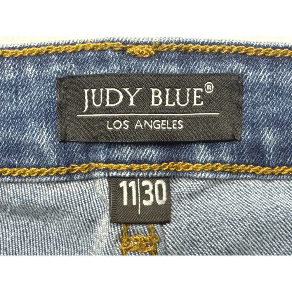 Judy Blue Women's Leopard Print Peek-A-Boo Skinny Fit Jeans - Size 11/30 (30x28) - Picture 5 of 7